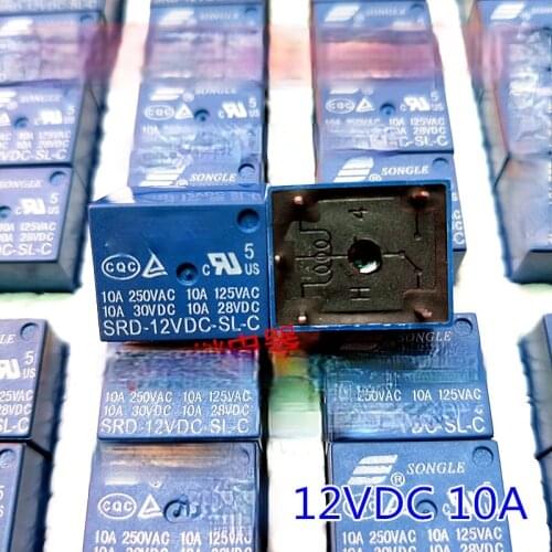 10PCS SRD-05VDC-SL-C SRD-12VDC-SL-C SRD-24VDC-SL-C SRD-48VDC-SL-C 5 Pin DC 5V 12V 24V 48V 10A 250VAC 5PIN Relays