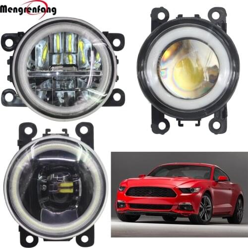 2 Pieces Car Fog Light 4000LM LED Halo Ring Angel Eye Daytime Running Light 12V For Ford Mustang 2015 2016 2017