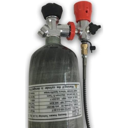 AC103301 3L Carbon Fiber Pcp Tank 300Bar Airforce Condor Red Valve Filling Station For Scuba Diving Air Rifle To Hunting Acecare