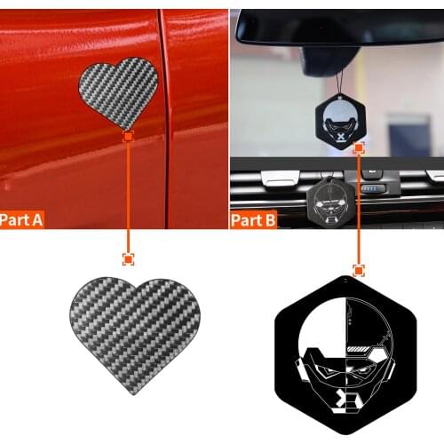 Carbon Fiber Car Sticker Heart Shape DIY Door Protection Trim Auto Decoration Cartoon Car Body Stickers