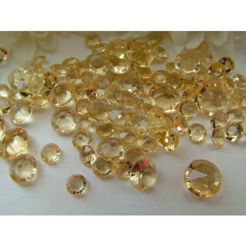 Free Shipping ! 1000 pcs / lot 10mm Acrylic Gold Crystal Diamond Confetti Table Scatter confetti Wedding Party Decoration