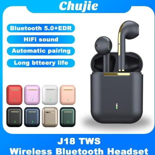 J18 TWS WirelessBluetooth Headphones Touch Control Noise Reduction Music Earbuds Sport Waterproof Earphones For All Smartphones