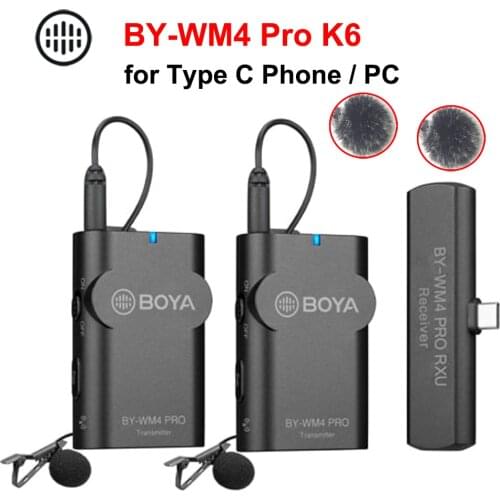 BOYA BY-WM4 Pro K6 Wireless Microphone Type-C Interface for Smartphone HUAWEI OPPO VIVO XIAOMI PC Macbook Mic