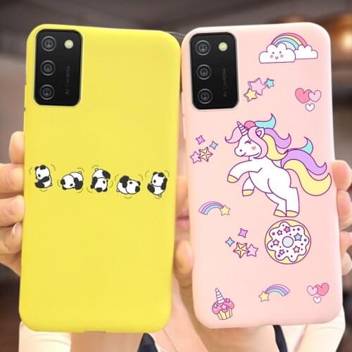 For Samsung Galaxy A03s Case A037F Cute Candy Painted Fundas Soft Slim Phone Cases For Samsung A03s A 03 s Back Cover Shockproof