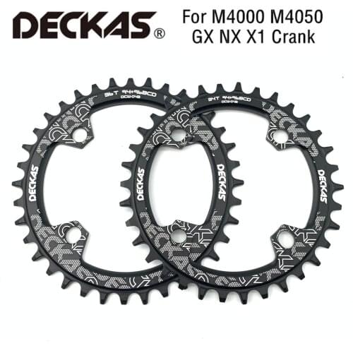 DECKAS-Rueda de cadena para bicicleta de montaña plato de bicicleta de 94 + 96 BCD 32T 34T 36T 38T, corona redonda Ovalada para