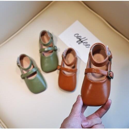 Kid Shoes Children Girls Teenager Leather Shoes Solid Color Girls Casual Single Soft Bottom Princess shoes with Bowknot