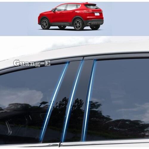 For Great Wall HAVAL H4 2018-2021 2022 Car PC Material Pillar Post Cover Door Trim Window Piano Black Molding Sticker Plate