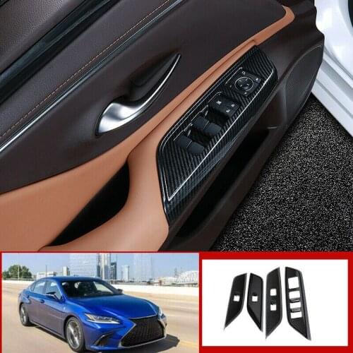 For Lexus ES200 260 300H 2018- 2020 Carbon fiber Window lift panel switch cover trim Car modification Auto parts