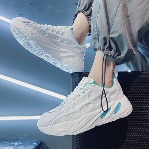 Mens shoes 2021 new summer breathable trend Joker mesh sports flat shoes mens casual small white tide shoes