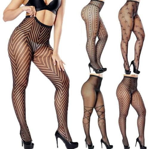 Womens Pantyhose Tights Fishnet Mesh Stockings Underwear Black Lace Sheer Lingerie One Size