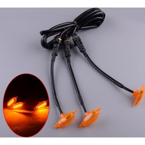 1 Set Orange Front Bumper Grille Daytime Running LED Lights Fit for Chevrolet Silverado 1500 2016 2017 2018 2019 2020 2021