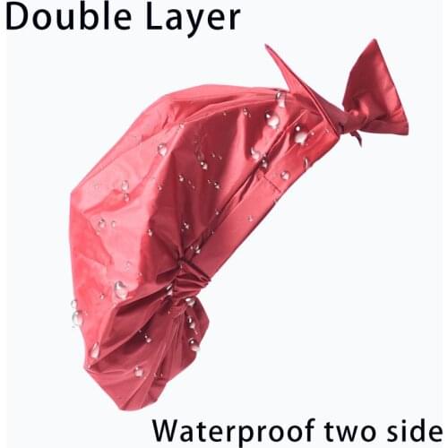 Double-layer Waterproof Shower Cap Female Adult Bathing Cap Waterproof Cap Baked Oil Fume Cap Caps(Hair Coloring) Hair Care