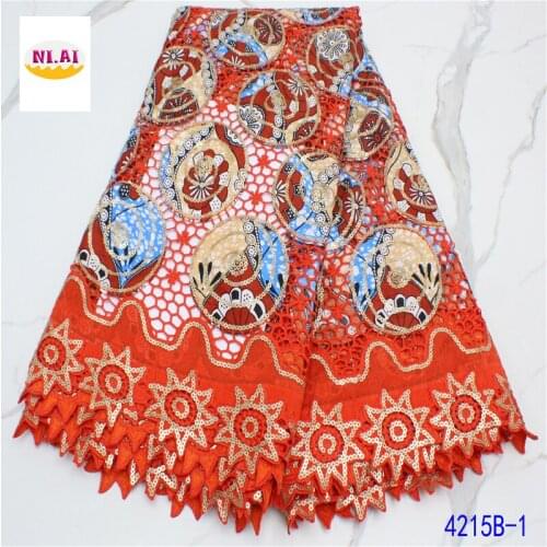 Hot sale african silk wax floral print fabric high quality african silk satin fabric floral wax for dress 5yards NA4215B-1