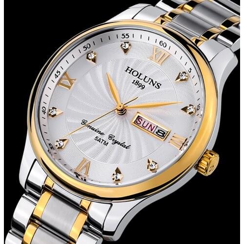 HOLUNS Fashion Military Men Watches Top Brand Luxury Time Zone Circle Design Date Display Quartz Watch Men Relogio Masculino