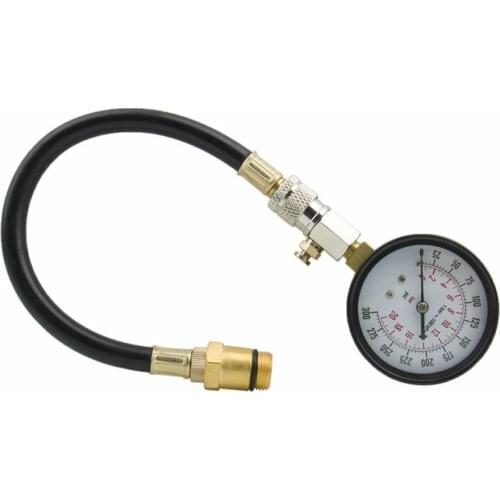 Tools Pressure Gauge Double scale dial Rubber hose Tester Test Flex Hose