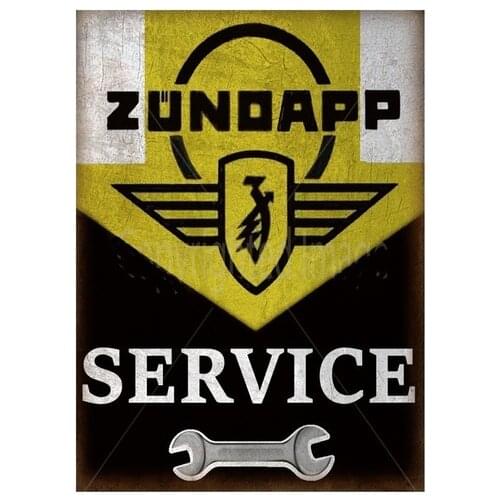 Clásico Zundapp motos servicio cartel de hojalata Vintage Bar decoración de pared de hogar y bares de Metal arte cartel