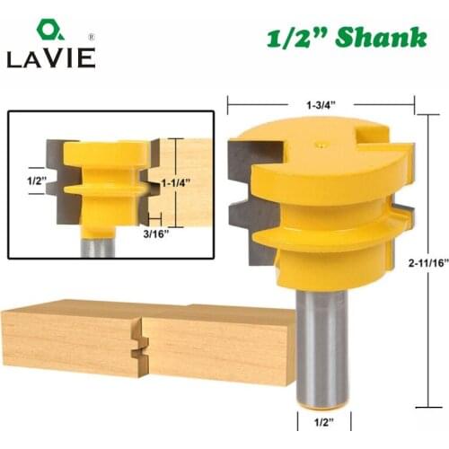 LA VIE 1pc 12mm 12.7mm Shank 1/2 Inch Glue Joint Router Bit Tenon Milling Cutter for Wood Reversible Woodworking Chisel MC03119