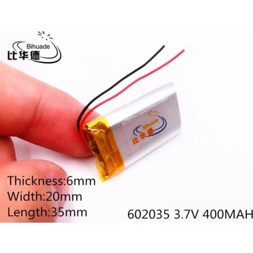 Li-po (1pieces/lot) 602035 400 mah 3.7V lithium-ion polymer battery quality goods quality of CE FCC ROHS certification authority