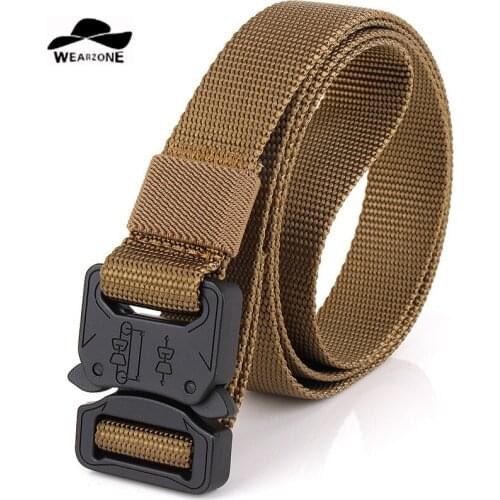 Wearzone 2018 Men Outdoor Sport Military Equipment Army Belt Waistband Nylon 125CM *4.5CM Combat Tactical Belts