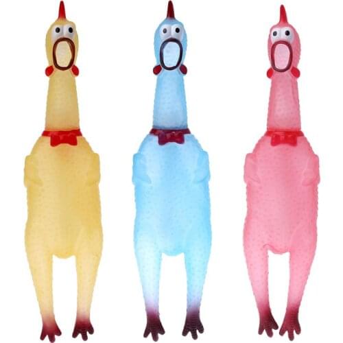 Soft Luminous Screaming Chicken Squeeze Sound Decompression Toy Stress Reliever Y4UD