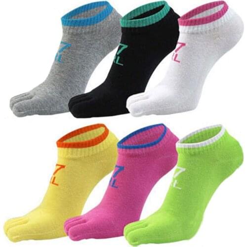 New Woman Girl No Show Five Finger Ankle Socks Cotton Colorful Dots Cute Young Casual Boat Socks With Toes EU 35-39 Hot Sell