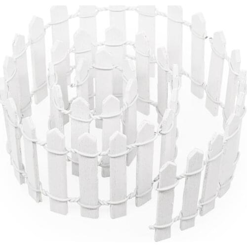 Odoria 1:12 Miniature 5Pcs Wooden White Picket Fence Furniture Fairy Garden Home Set Dollhouse Accessories Doll House Decoration