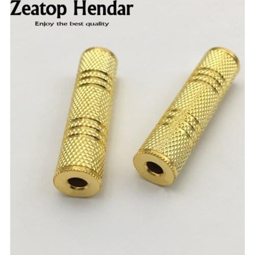 10Pcs Brass 3.5 Plug 3.5mm Female to Female F/F Audio Adapter Coupler Metal Gold Plated Connector