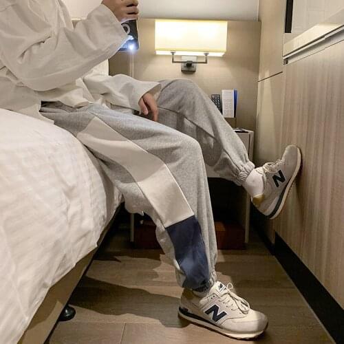 Stitching Harem Pants Mens Spring Summer Loose Casual Nine-point Trousers Student Trend Hip-hop Sports Pants Plus Size Joggers