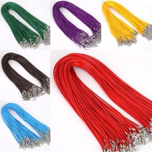 Jewelry chain adjustable leather knitting rope, 10 pieces / batch 2 mm manual necklace and pendant jewlery making supplies