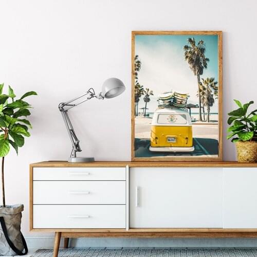 Nordic Style Beach Wall Art California Beach Canvas Painting Ocean Posters and Prints Decorations for Livingroom Home Decor