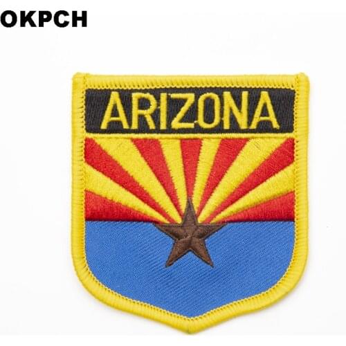 U.S.A Arizona State Iron On Patch Embroidered Clothes Patch For Clothing Stickers Garment 1pcs 6*7cm UPI-0203-S