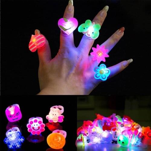Toy Led LED Flashing Light Ring Blinking Party Soft Rave Glow Jelly Finger Rings wedding birthday Halloween Christmas Xmas