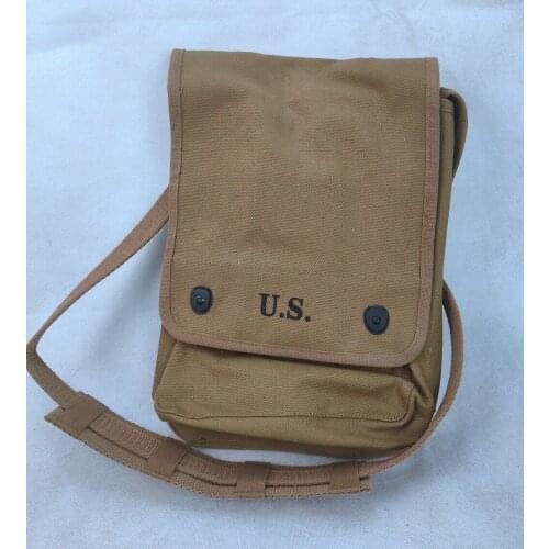 WW2 US ARMY OFFICER PARATROOPER AIRBORNE SOLDIER MILITARY FIELD MAP BAG KHAKI