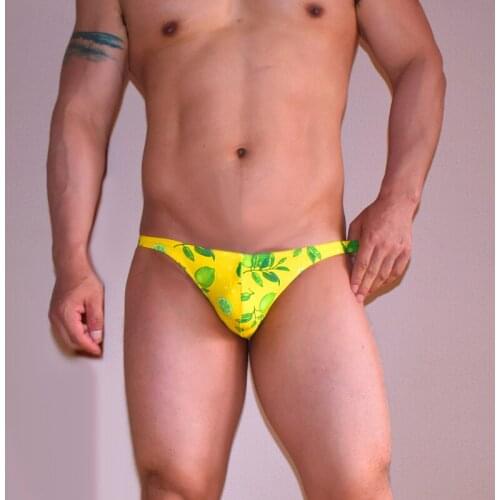 SD464 Bright vivid printed swimsuits men swimwear hot low waist tight swim briefs bikinis narrow side male swimwear Samll Size