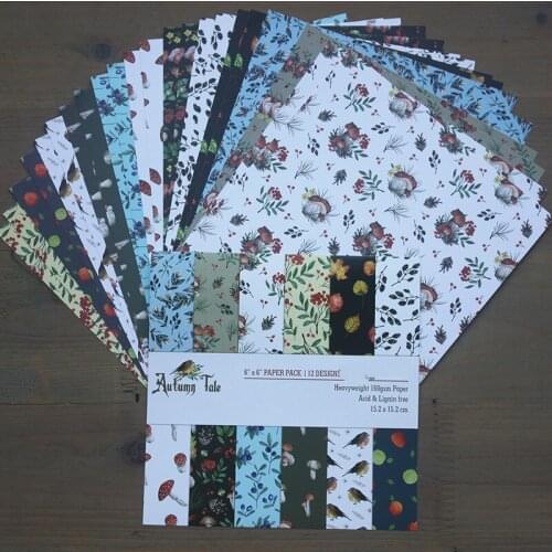 ZFPARTY 12pcs 6" Single-side Leaves creative papercraft art paper handmade scrapbooking kit set books