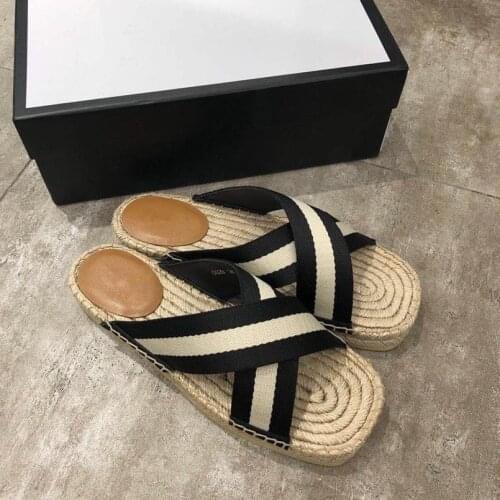 Cane Slippers Women Summer Zapatillas Mujer Flats Chaussure Femme Casual Women Shoes Outdoor Sandals Women 2021 Slides Women
