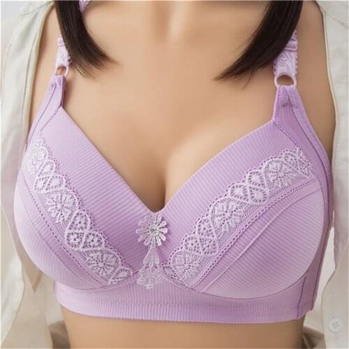 Women Sexy Bra Deep V Brassiere Thick Cotton Women Underwear Lace Embroidery Flowers Lingerie Bras Brand Hot New Push Up Bra