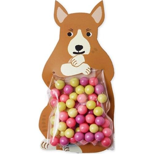 10/Package Cute Cartoon Animals Candy Cookie Bag Food Card Baking Decorative Bag