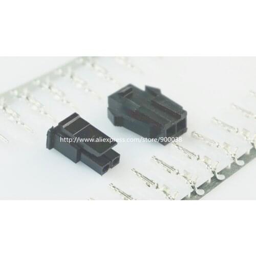 1000set Micro-Fit 3.0 mm connector 1x2 Pin Plug Housing Panel Mount Ears Receptacle Housing Single Row terminal female and male