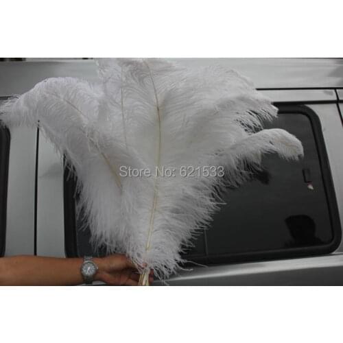 20 Piece 26-28inches 65-70CM White Ostrich Feathers for Wedding Centerpiece decoration freeshipping