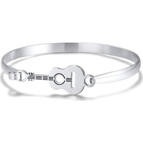 2021 Fashion Simple Style Stainless Steel Material Guitar Music Lover Temperament And Charm Bracelet Suitable For Women