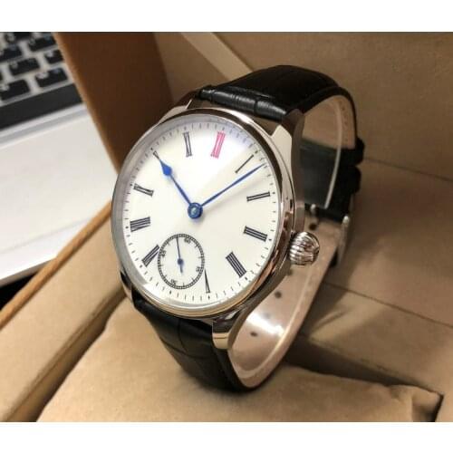 40mm no logo Enamel White dial Asian 6498 17 jewels Mechanical Hand Wind movement Mens Mechanical watches GR97-20