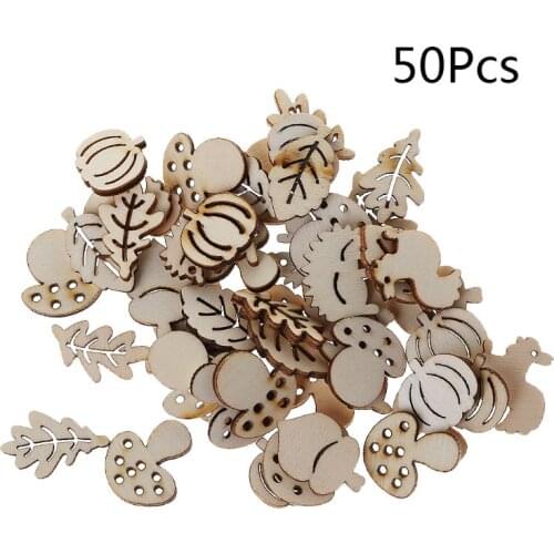 50Pcs/Set Laser Cut Wood Animals Embellishment Wooden Shape Craft Wedding Decor