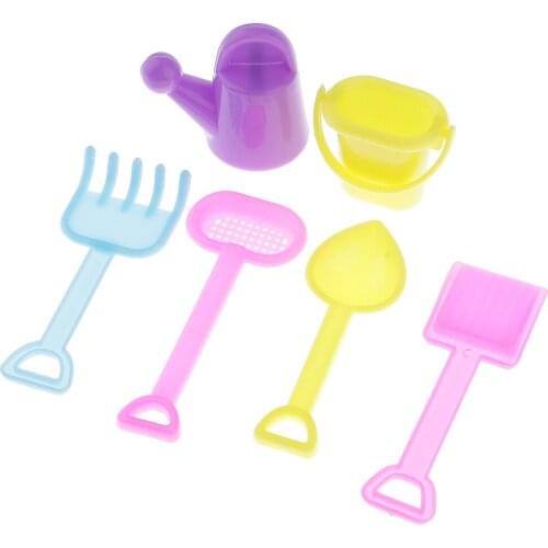 6x Fun Toy Dolls Garden Tools for 1/6 Doll House Watering Can Bucket
