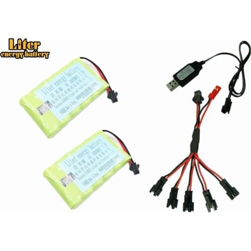 7.2v 2800mah AA NI-MH Battery with charger High capacity electric toy battery Remote car ship robot rechargeable
