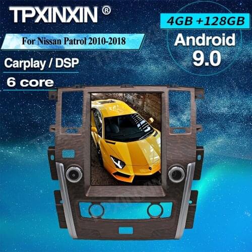 Tesla Style Carplay Android 9 4+128G For Nissan Patrol 2010-2018 Vertical Screen Car GPS Navigation Autoradio Multimedia Player