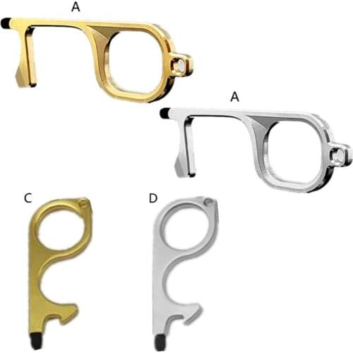 Contactless Door Opener Safe Phone Stylus Keychain Tool for Public Door Handle Touchscreen Keypad Keeping Hands Clean