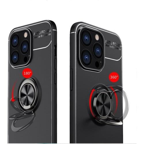 Matte Flexible Carbon Fiber Solid Finger Ring Case For iPhone 13 12 11 Pro Max iPhone 13 mini x xr xs 6 6s 7 8 Plus se 2020 Capa