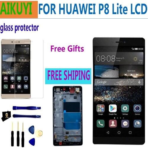 For HUAWEI P8 Lite LCD Display touch screen digitizer Assembly replacement for HUAWEI P8 Lite ALE-L21 P8 LITE L04 LCD with frame
