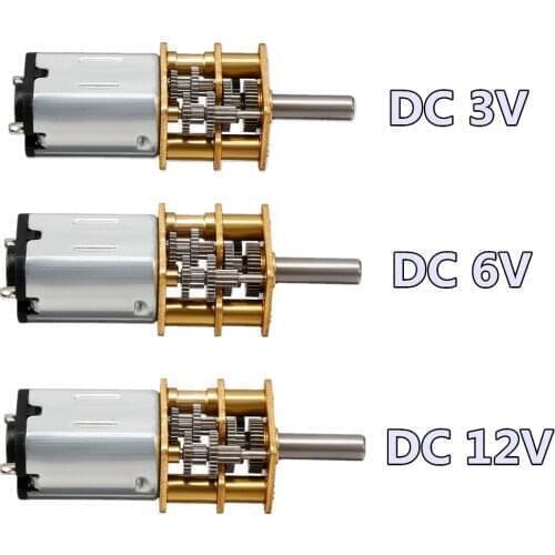 DC 3V/6V/12V N20 Mini Micro Metal Gear Motor with Gearwheel DC Motors 15/30/50/60/100/200/300/500/600/1000RPM 3D Printer Parts